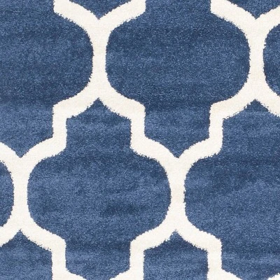 5'X8' Rectangle Outdoor Patio Rug Navy/Beige - Safavieh 2 5'X8' Rectangle Outdoor Patio Rug Navy/Beige - Safavieh - Image 2
