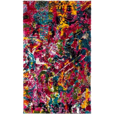 3'x5' Splatter Loomed Accent Rug Fuchsia - Safavieh 1 3'x5' Splatter Loomed Accent Rug Fuchsia - Safavieh