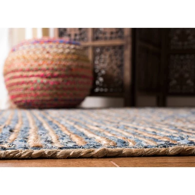 Hudson Stripe Area Rug Natural/Blue - Safavieh 2 Hudson Stripe Area Rug Natural/Blue - Safavieh - Image 2
