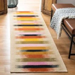 Laila Dhurrie Stripe Area Rug - Safavieh