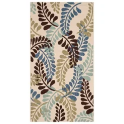 Nathan Indoor/Outdoor Rug Cream/Aqua - Safavieh -Safavieh GUEST 2140d64a 0b16 42ac aa76 2c721a776861