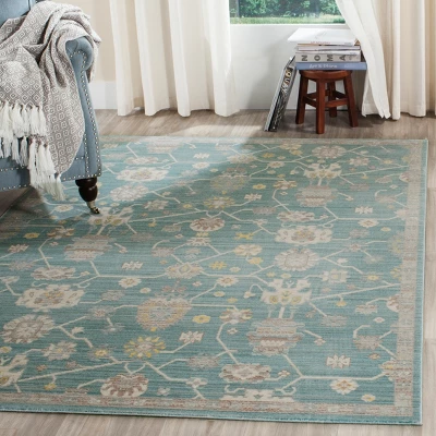 3'x5' Floral Loomed Accent Rug Steel Blue - Safavieh 2 3'x5' Floral Loomed Accent Rug Steel Blue - Safavieh - Image 2