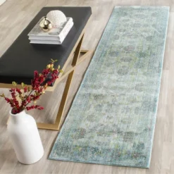 2'3"x8' Runner Valencia Rug Light Blue/Turquoise - Safavieh -Safavieh GUEST 33cfe94c 832d 4f24 aebf 64f6f090e53c