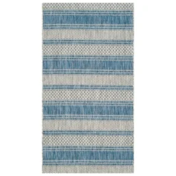 Clara Outdoor Rug Gray/Navy - Safavieh -Safavieh GUEST 4e3723f9 9b68 482d 9205 6e59ace54547