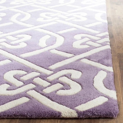 4'x6' Violet Geometric Tufted Accent Rug Purple/Ivory - Safavieh 1 4'x6' Violet Geometric Tufted Accent Rug Purple/Ivory - Safavieh