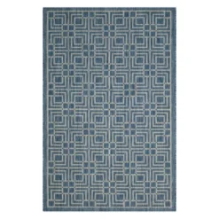 Poissy Outdoor Rug Navy/Gray - Safavieh -Safavieh GUEST cc8e130b 37cd 476a 9eba e493bc799b10