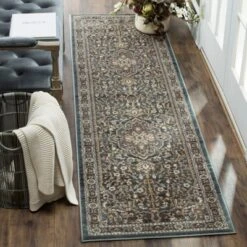 2'3"x12' Medallion Loomed Runner Rug Teal/Gray - Safavieh